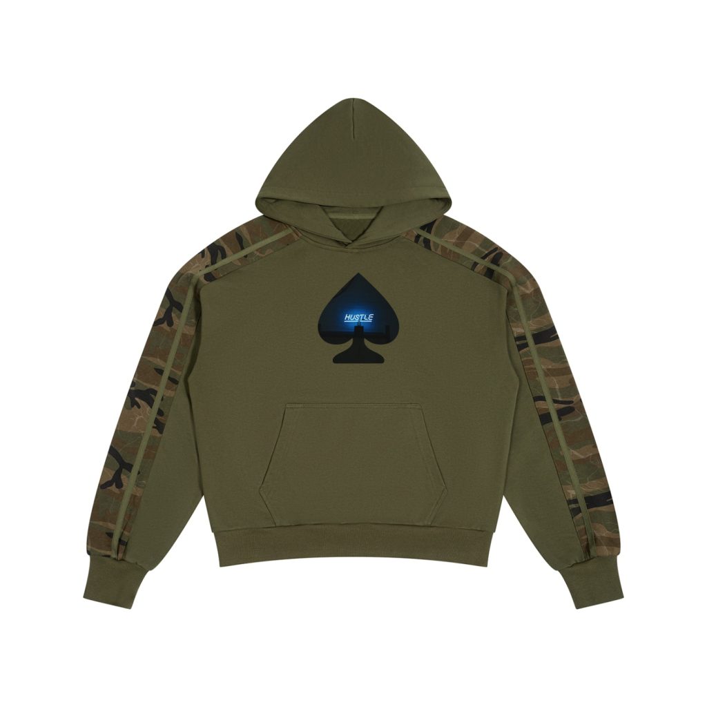 Hustle Boxy Camo Paneled Hoodie