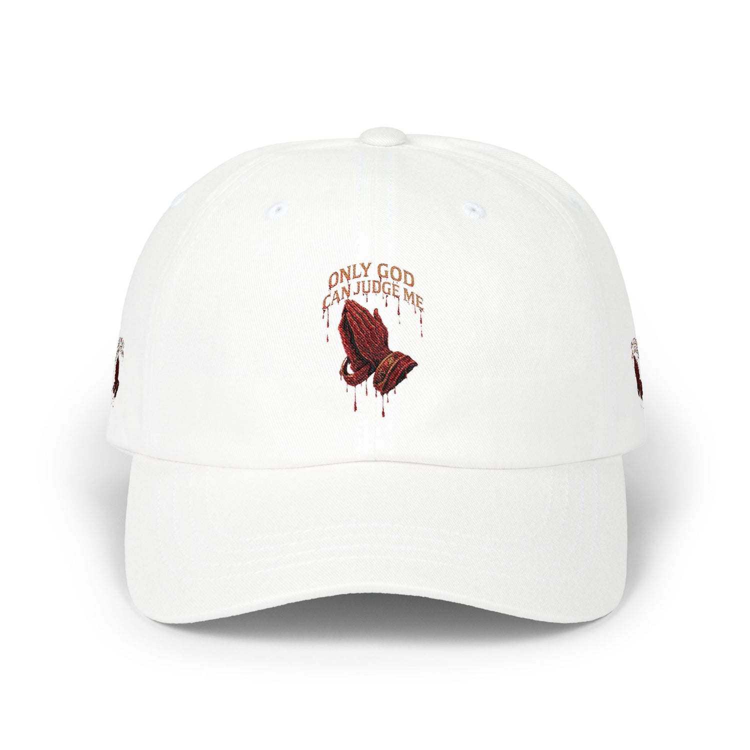 PRAYING HANDS Embroidered Cap White Baseball Hat
