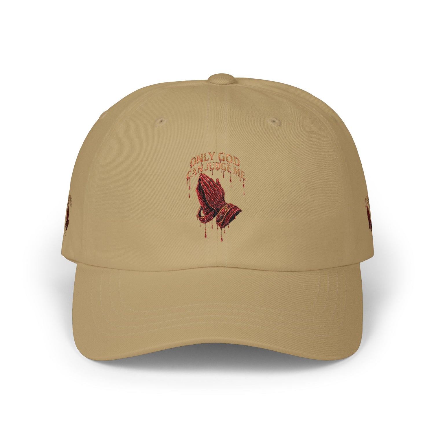 PRAYING HANDS Embroidered Cap White Baseball Hat - Image 3