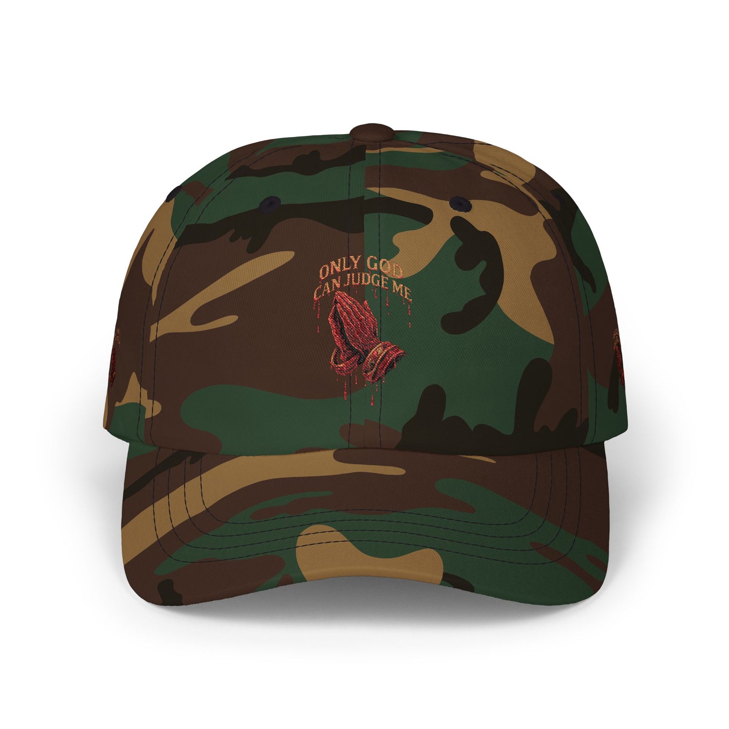 PRAYING HANDS Embroidered Cap White Baseball Hat - Image 4