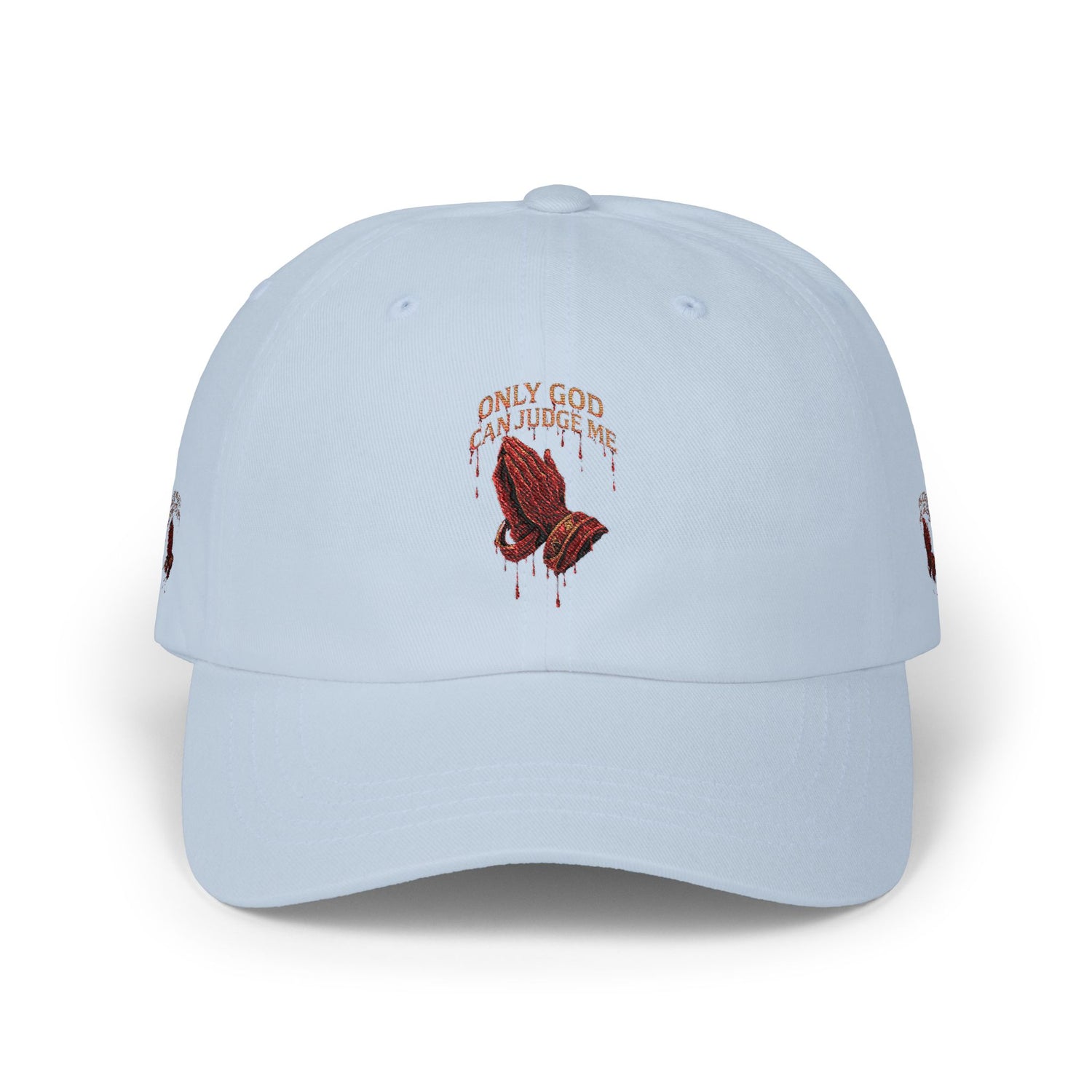PRAYING HANDS Embroidered Cap White Baseball Hat - Image 6