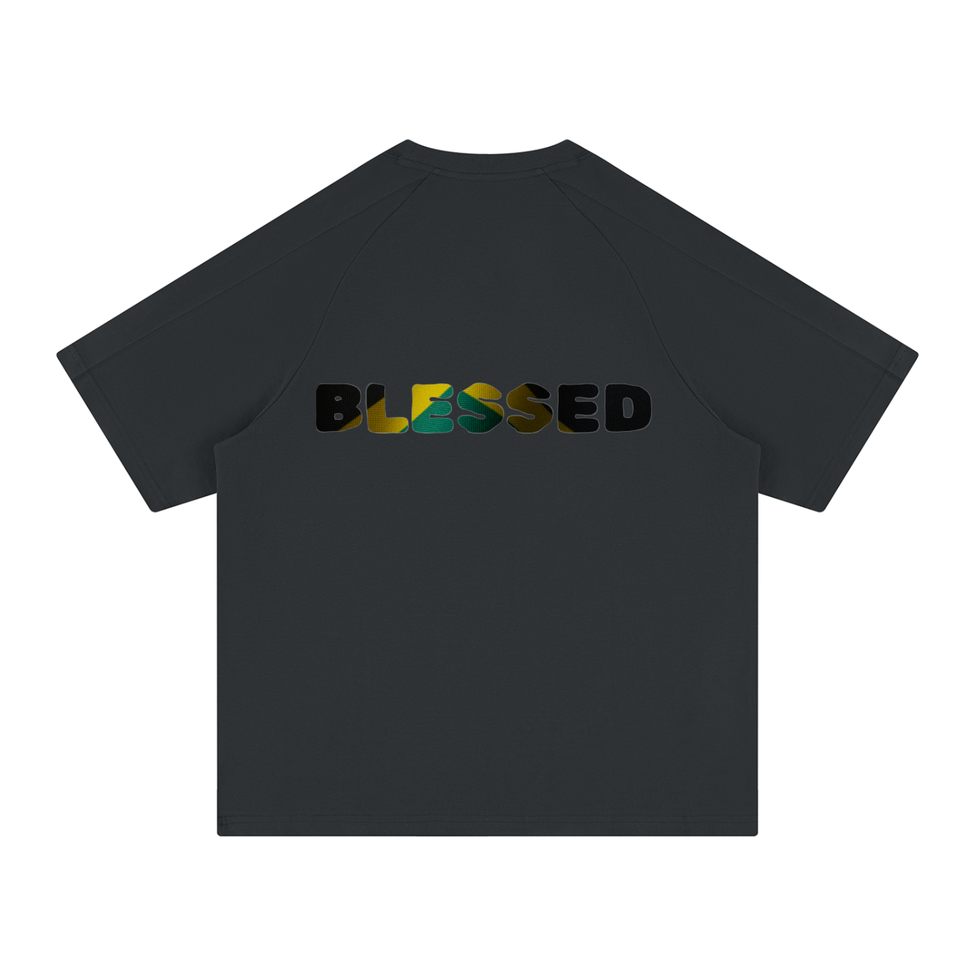 Blessed & Stressed Vintage Jamaican Vibe Graphic Tee | Reggae Streetwear Raglan Shirt - Image 2