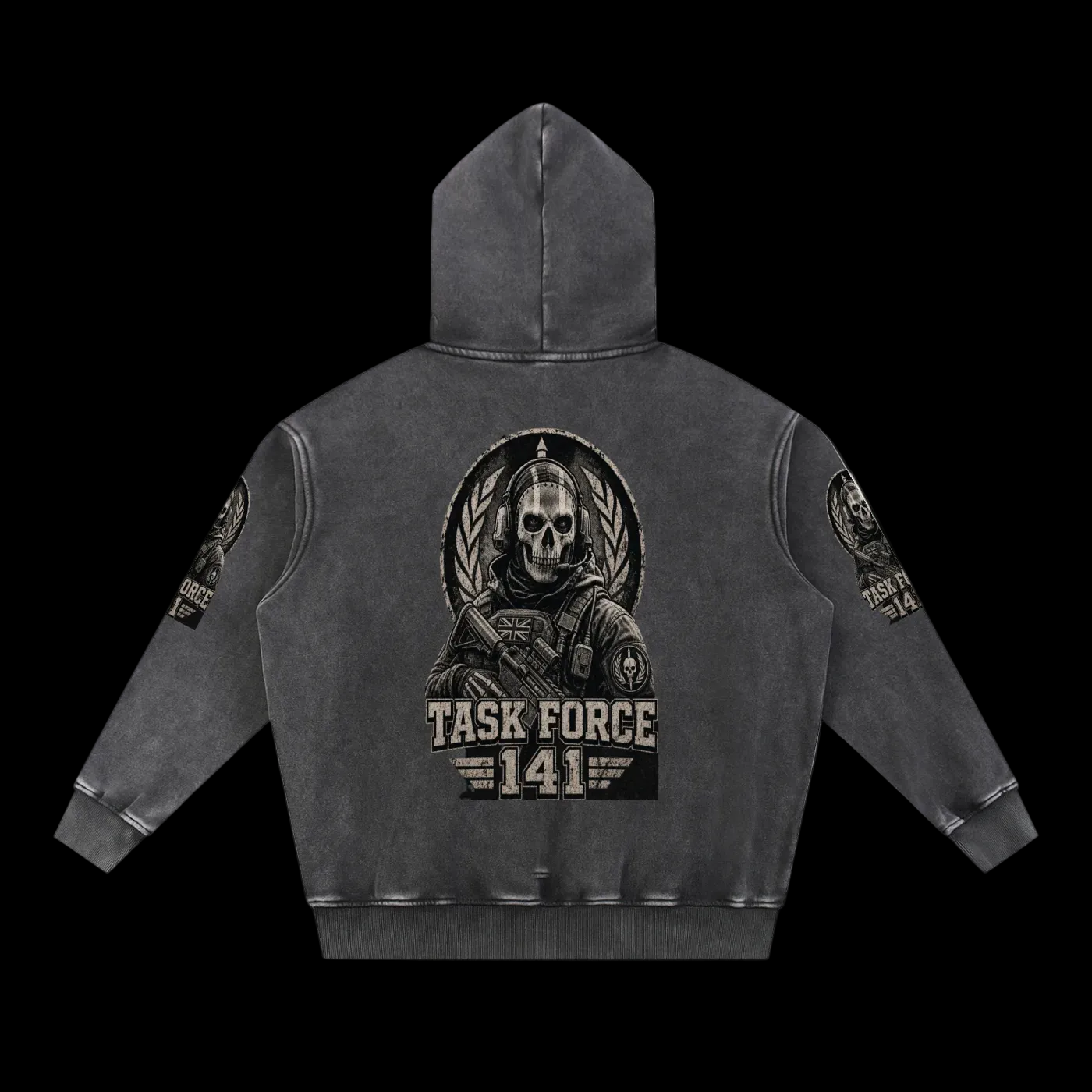 CALL of Duty (Snow Wash) and cut Oversized / Heavyweight Hoodie - Image 2