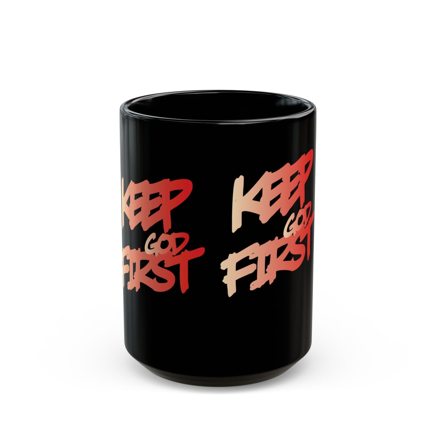 Keep God First Black Coffee Mug — Inspirational Christian Faith Gift (11oz/15oz) - Image 2