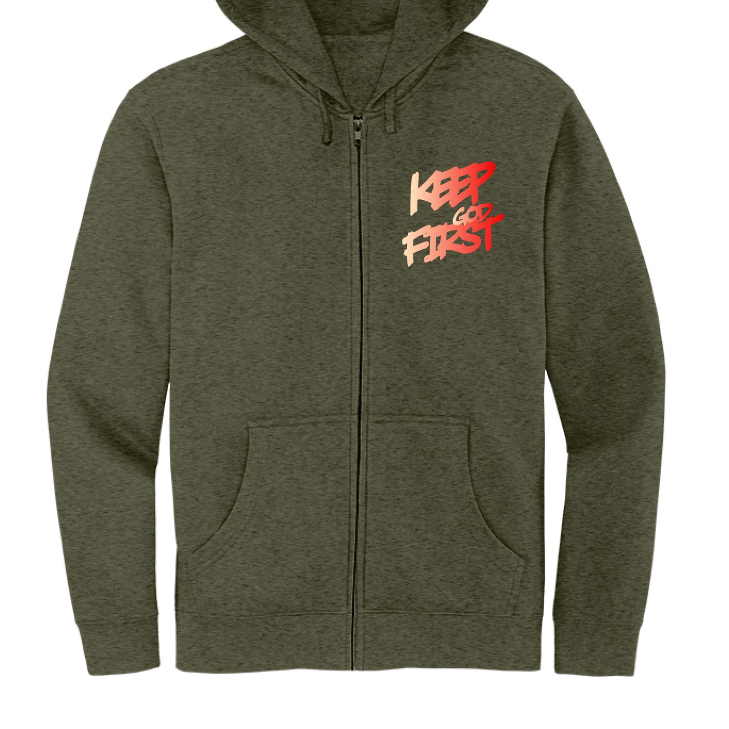 Keep God First Fleece Full-Zip Hoodie - Image 5