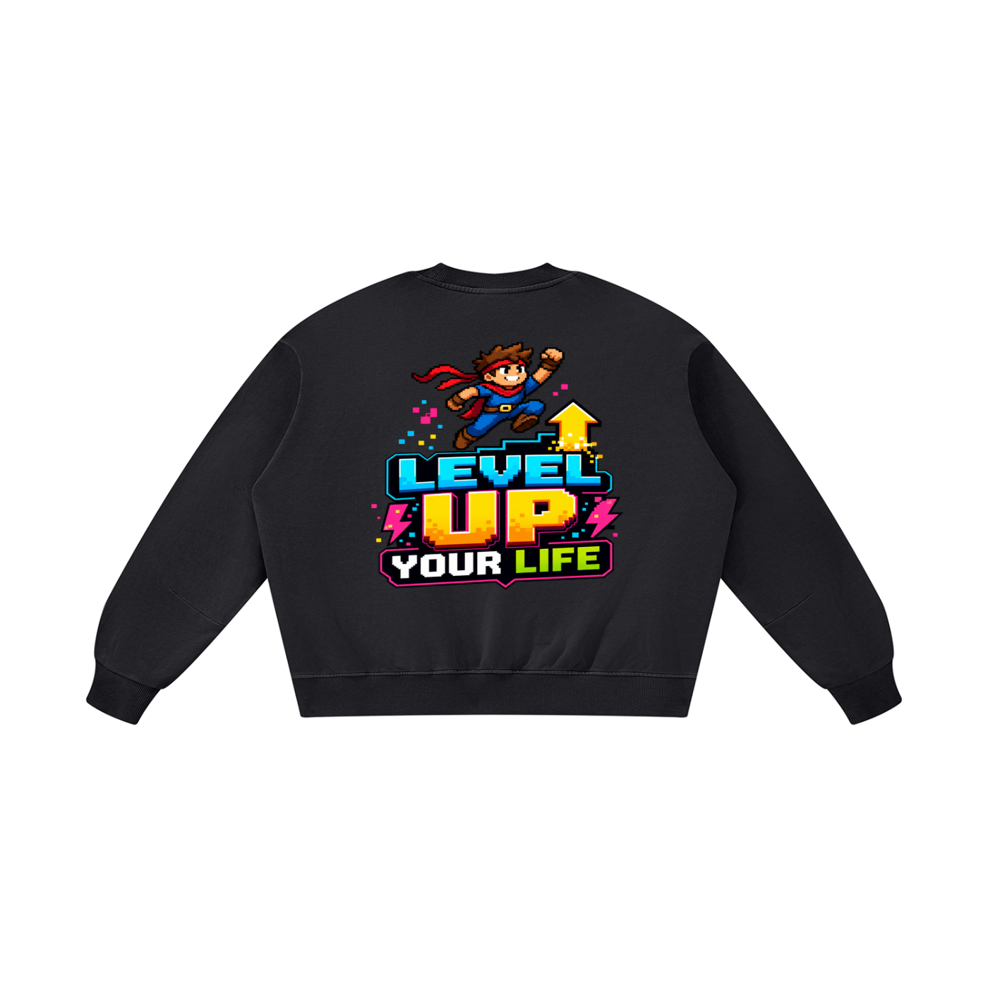 Vintage Washed Crewneck Sweatshirt | Oversized Retro Pullover & Heavyweight Graphic Fleece - Image 2