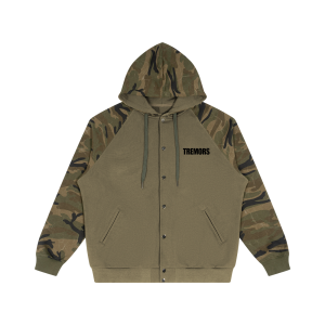 Unisex Camo-Splice Raglan Zip Hoodie